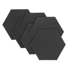 Leren onderzetters 'Hexagon' - 6 stuks