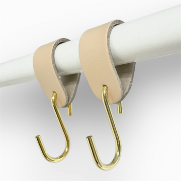 Goud - Naturel- Leren S-haak hangers Handles and more