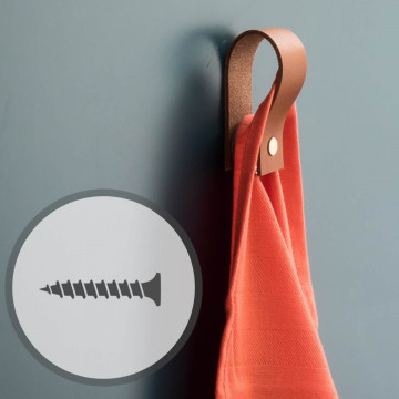 Leren Magneet-lus - met schroef  - handdoekhouder