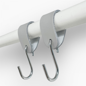 Zilver_ Lichtgrijs - Leren S-haak hangers Handles and more